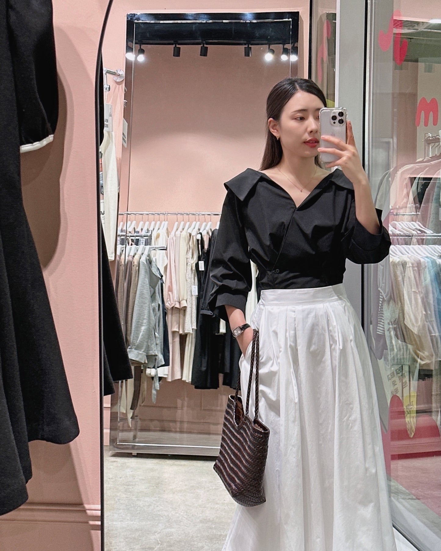 Flowy Pintuck A-Line Skirt