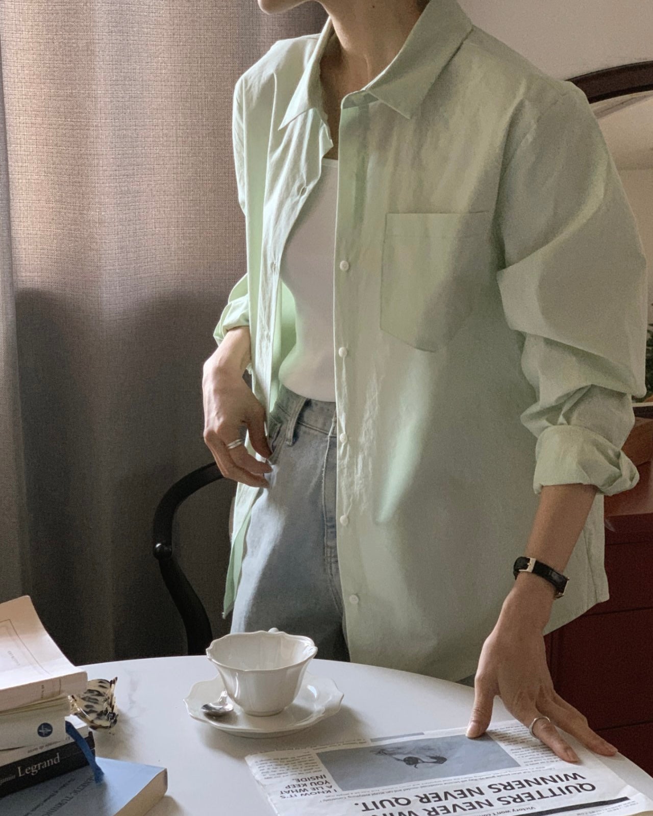 Minimal Pocket Cotton Shirt