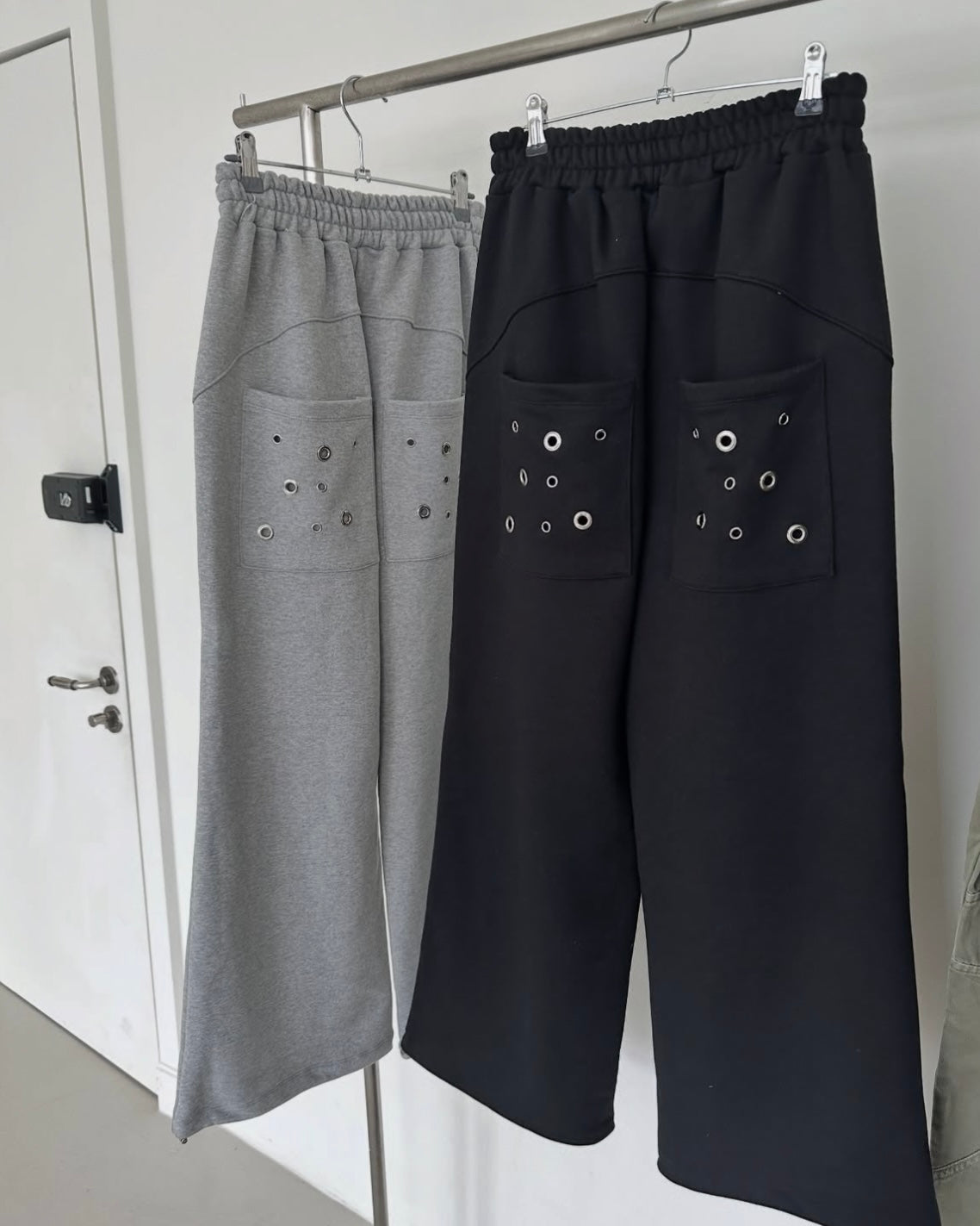 Grommet Detail Wide Leg Sweatpants