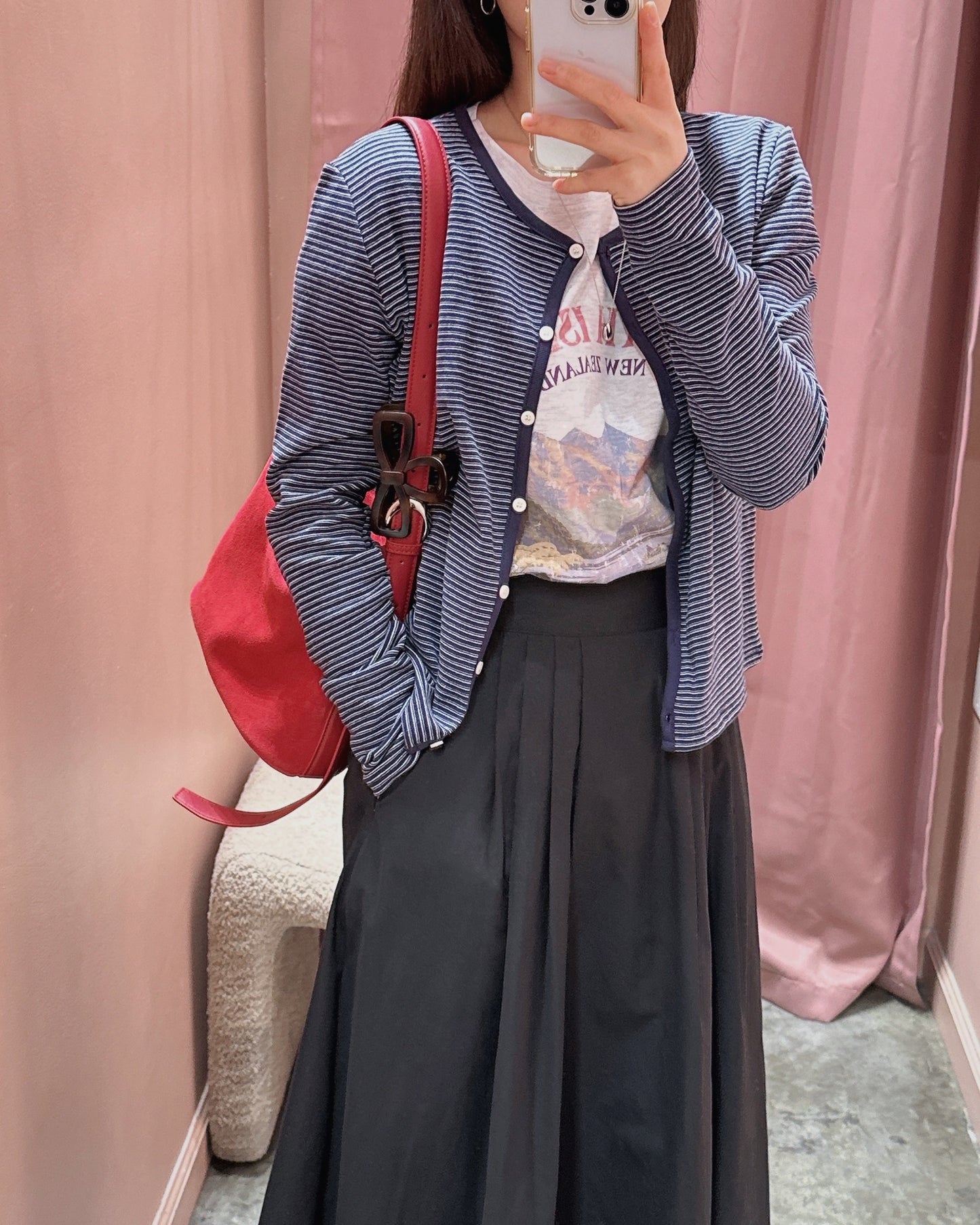 Flowy Pintuck A-Line Skirt