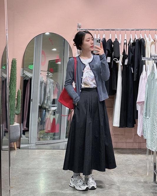 Flowy Pintuck A-Line Skirt