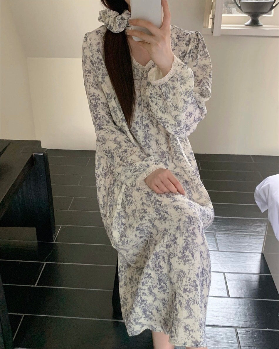 Garden Lounge Dress Scrunchie Set