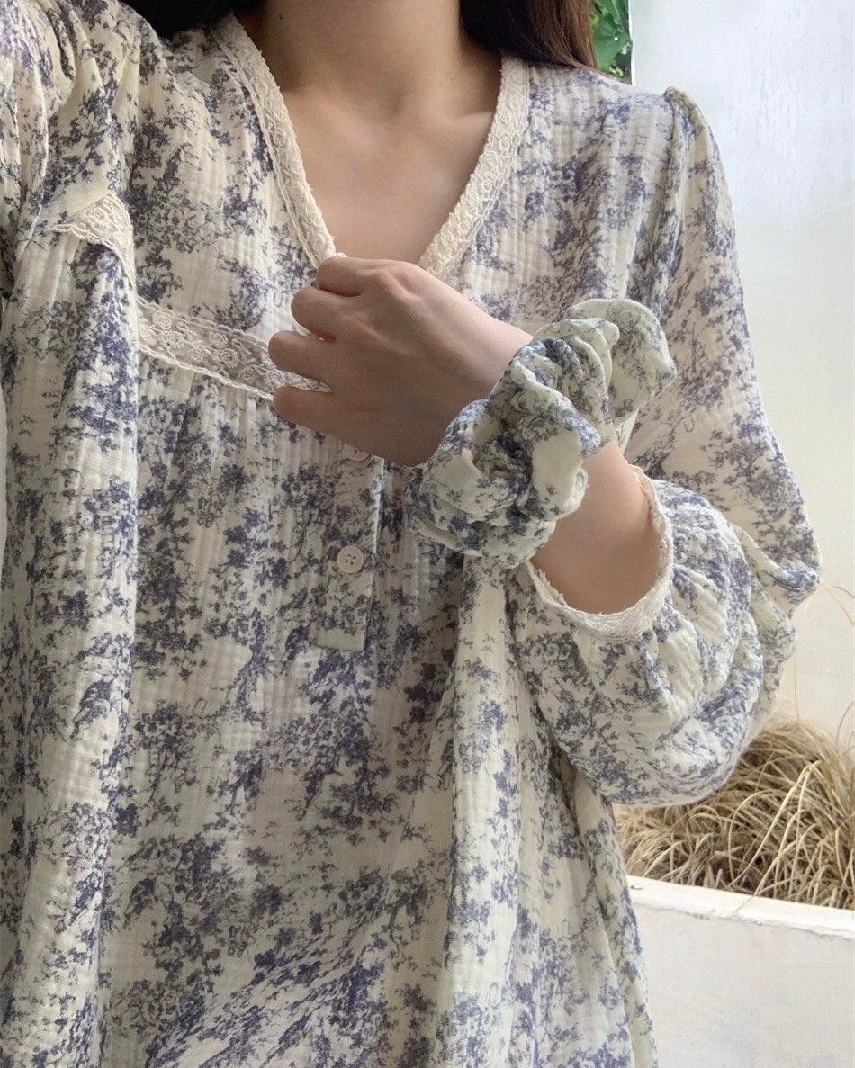 Garden Lounge Dress Scrunchie Set