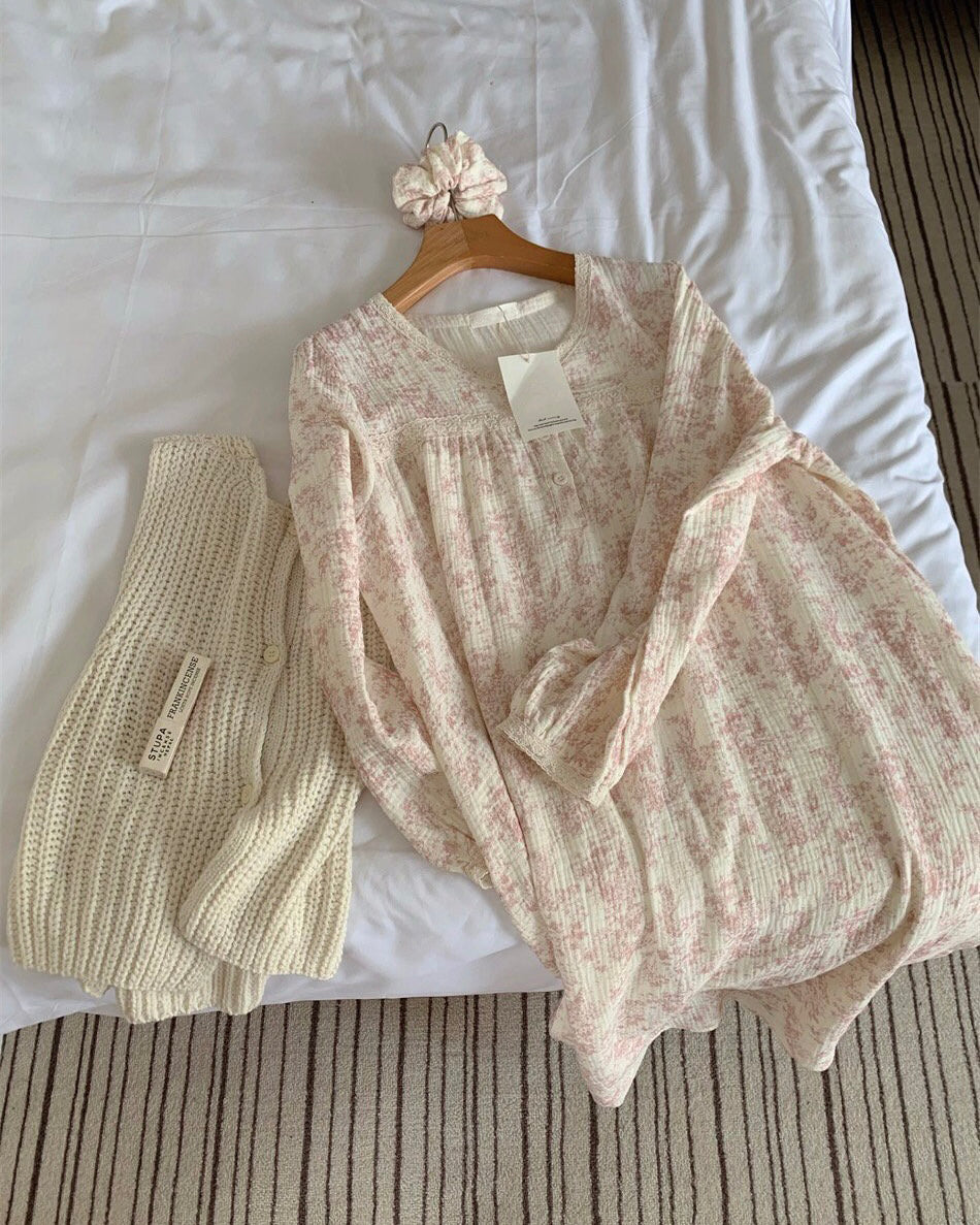 Garden Lounge Dress Scrunchie Set