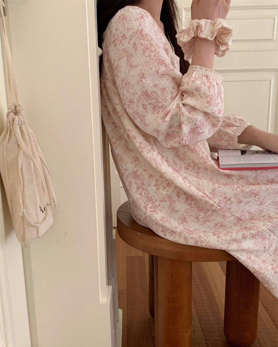 Garden Lounge Dress Scrunchie Set