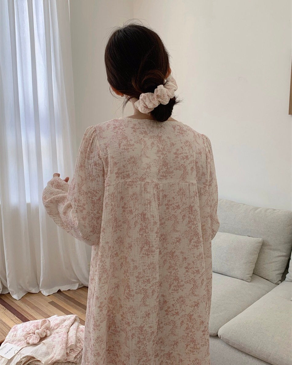 Garden Lounge Dress Scrunchie Set