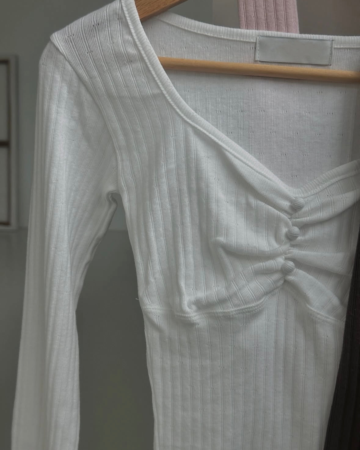 Scoop Neck Ribbed Long Sleeve