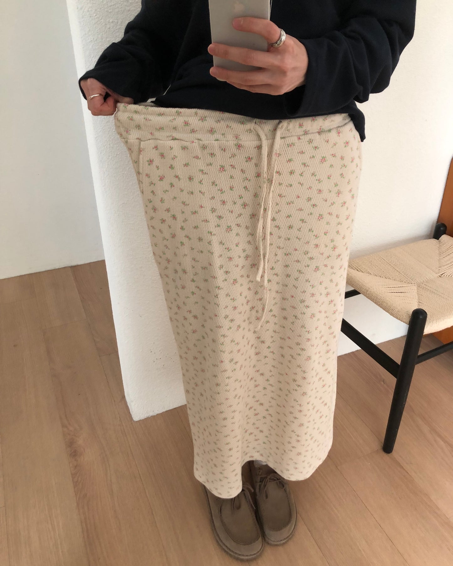 Ditsy Floral Knit Skirt