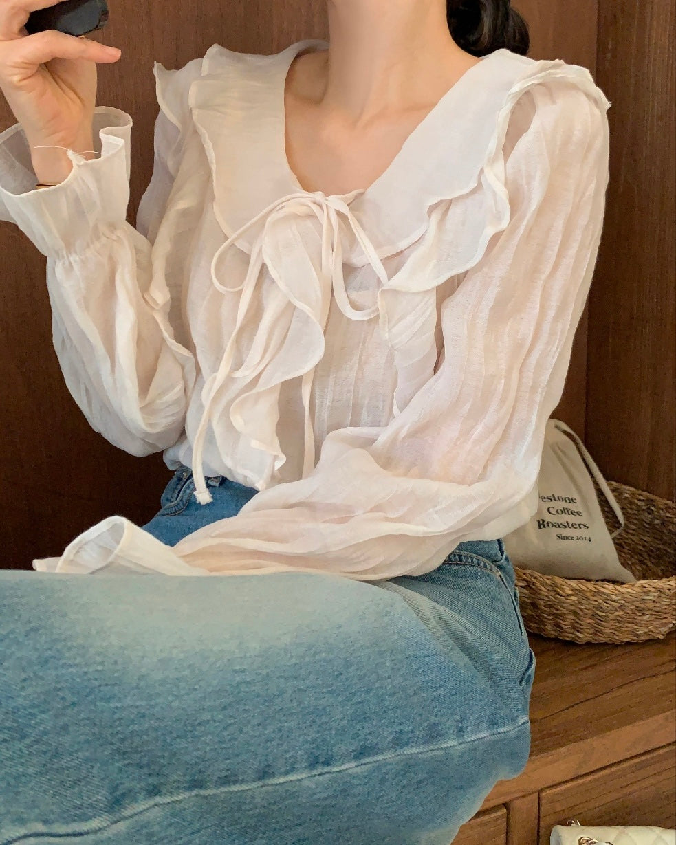 Sheer Ruffle Blouse