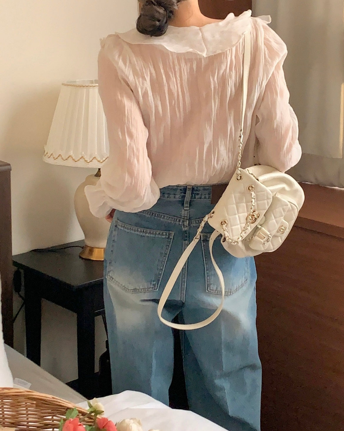 Sheer Ruffle Blouse