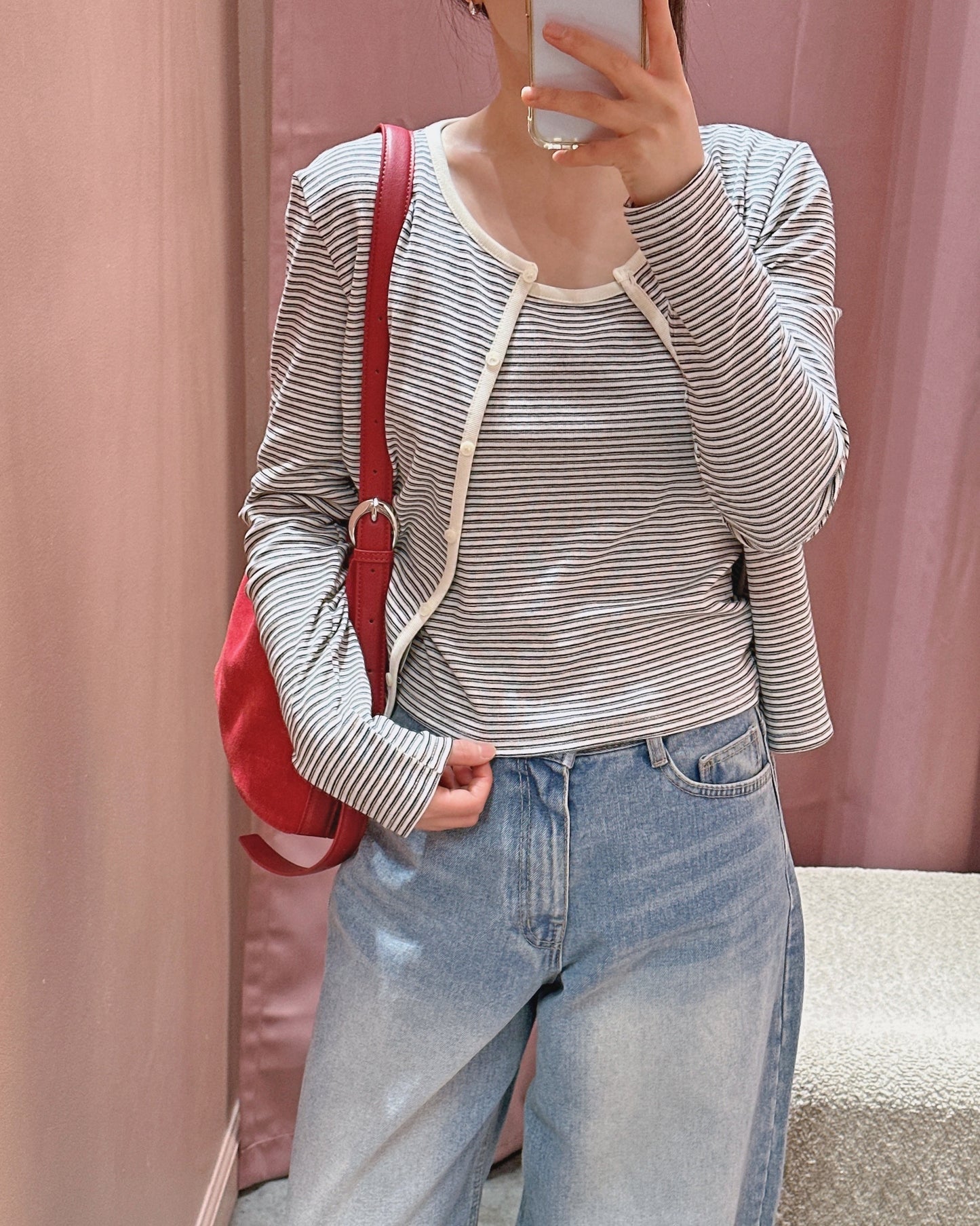 (PRE-ORDER) Striped Cardigan and Cami Set