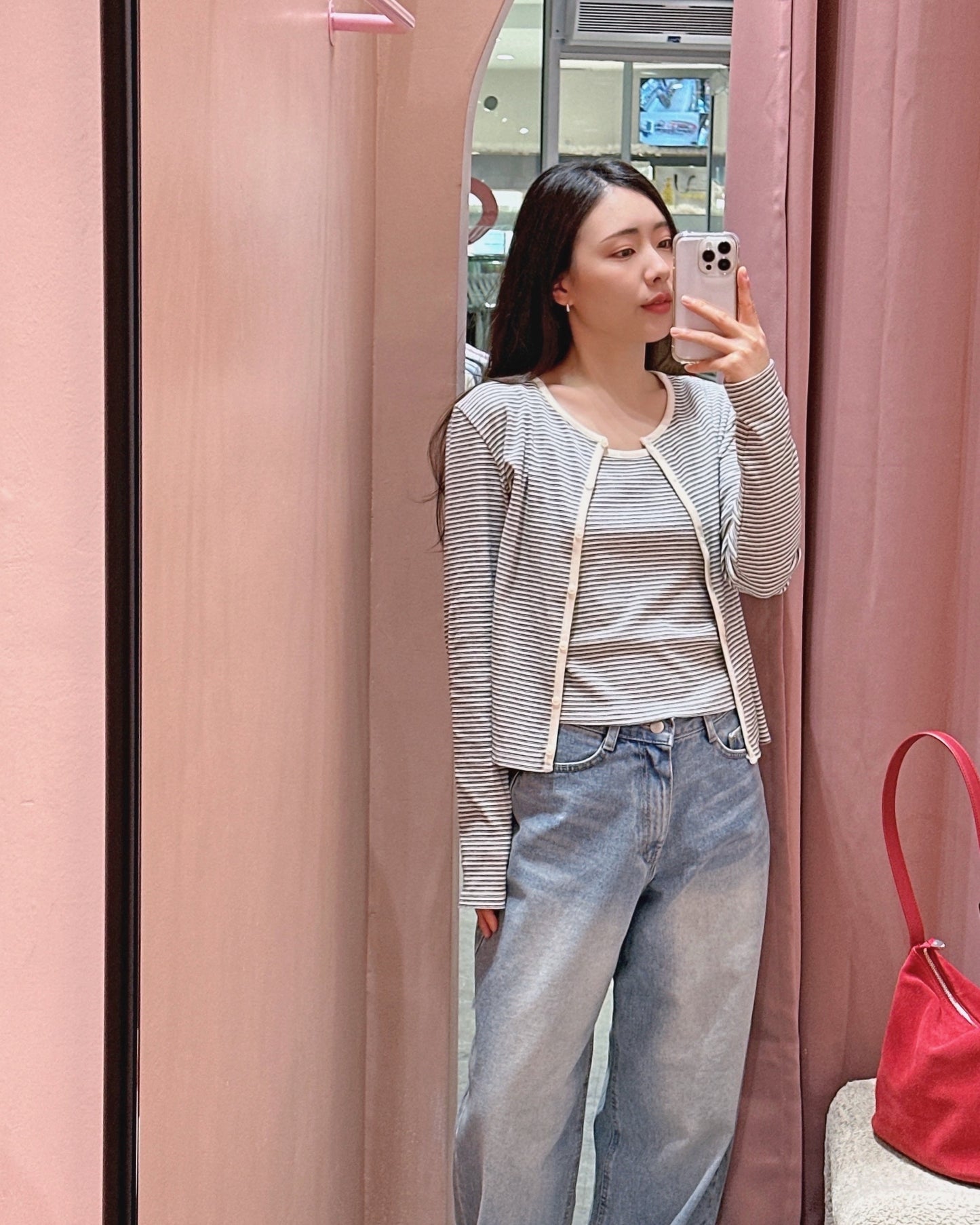 (PRE-ORDER) Striped Cardigan and Cami Set