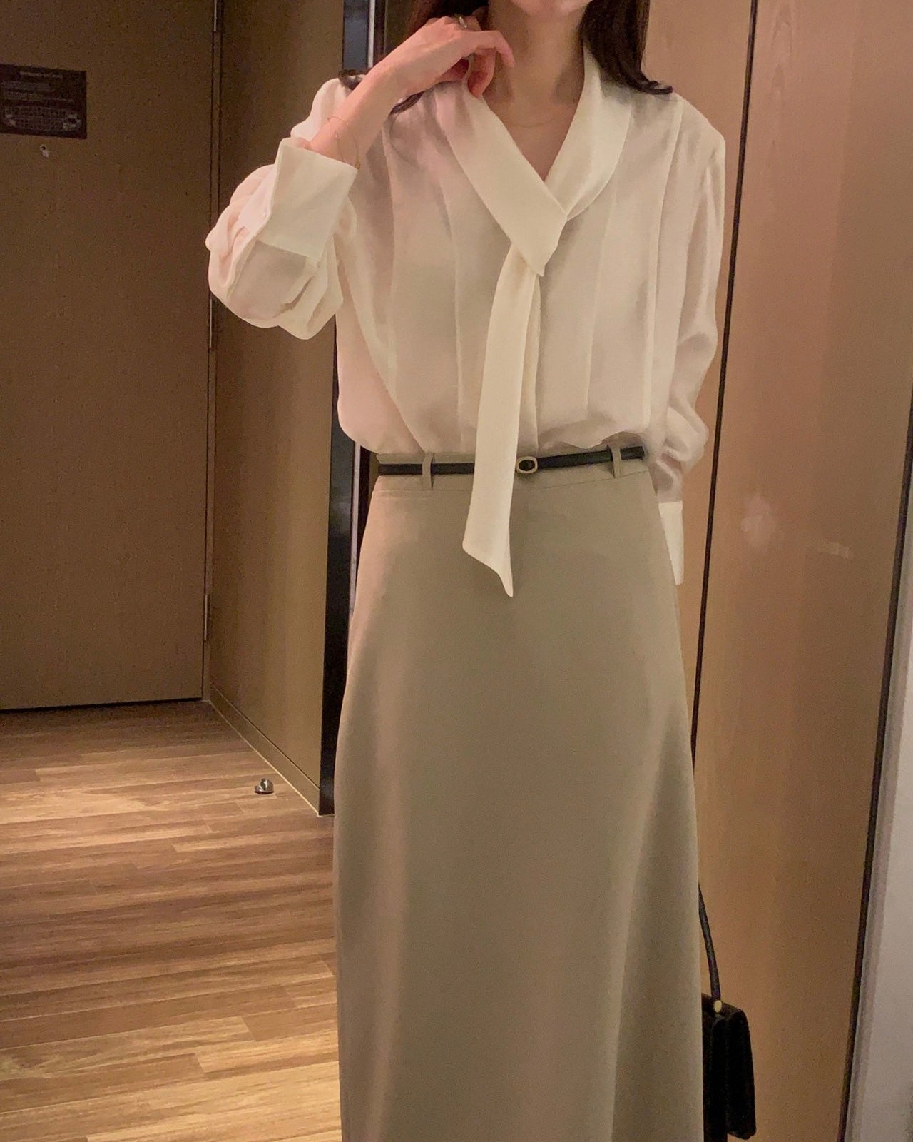 Sheer Scarf Tie Blouse