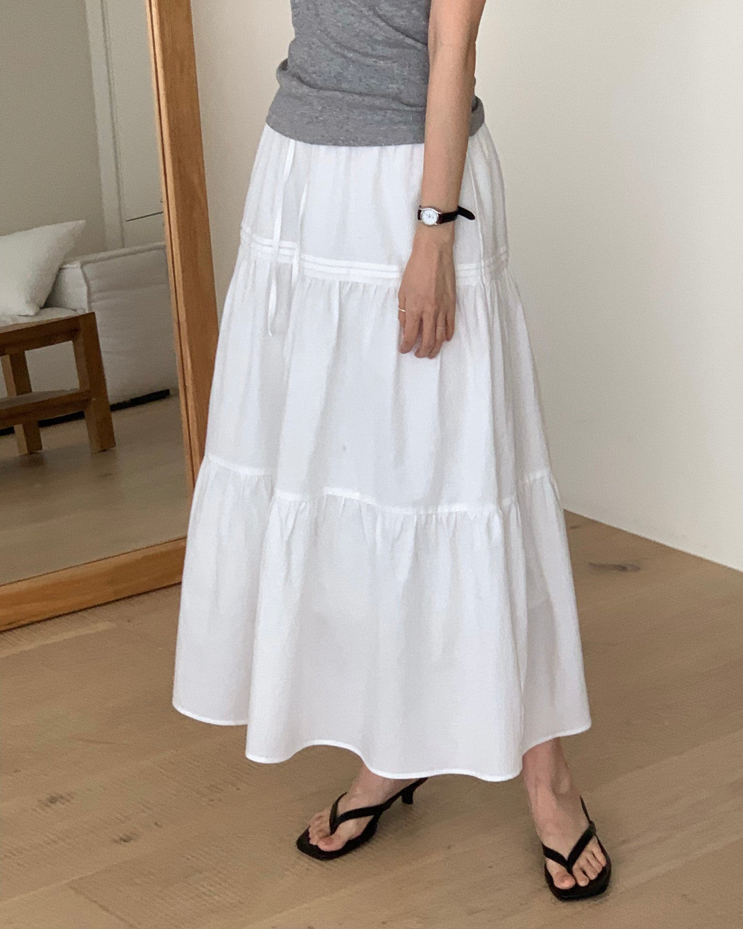 Tiered Cotton Skirt
