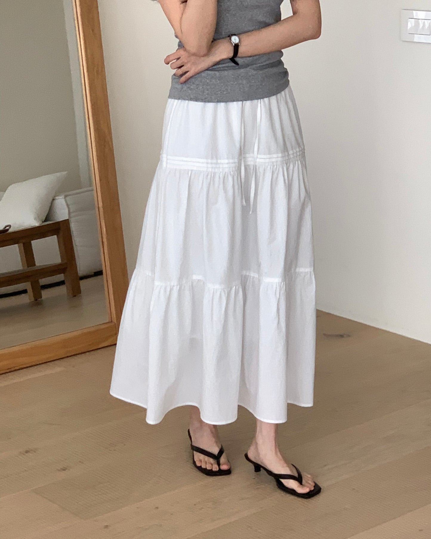 Tiered Cotton Skirt