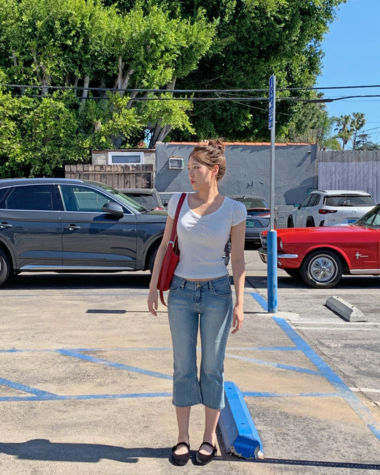 Polka Dot Puff Sleeve Top