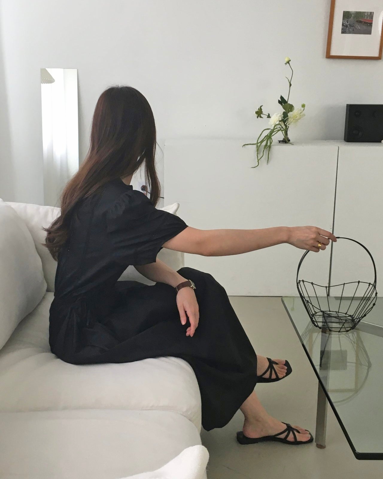 Pintuck Cotton Maxi Dress