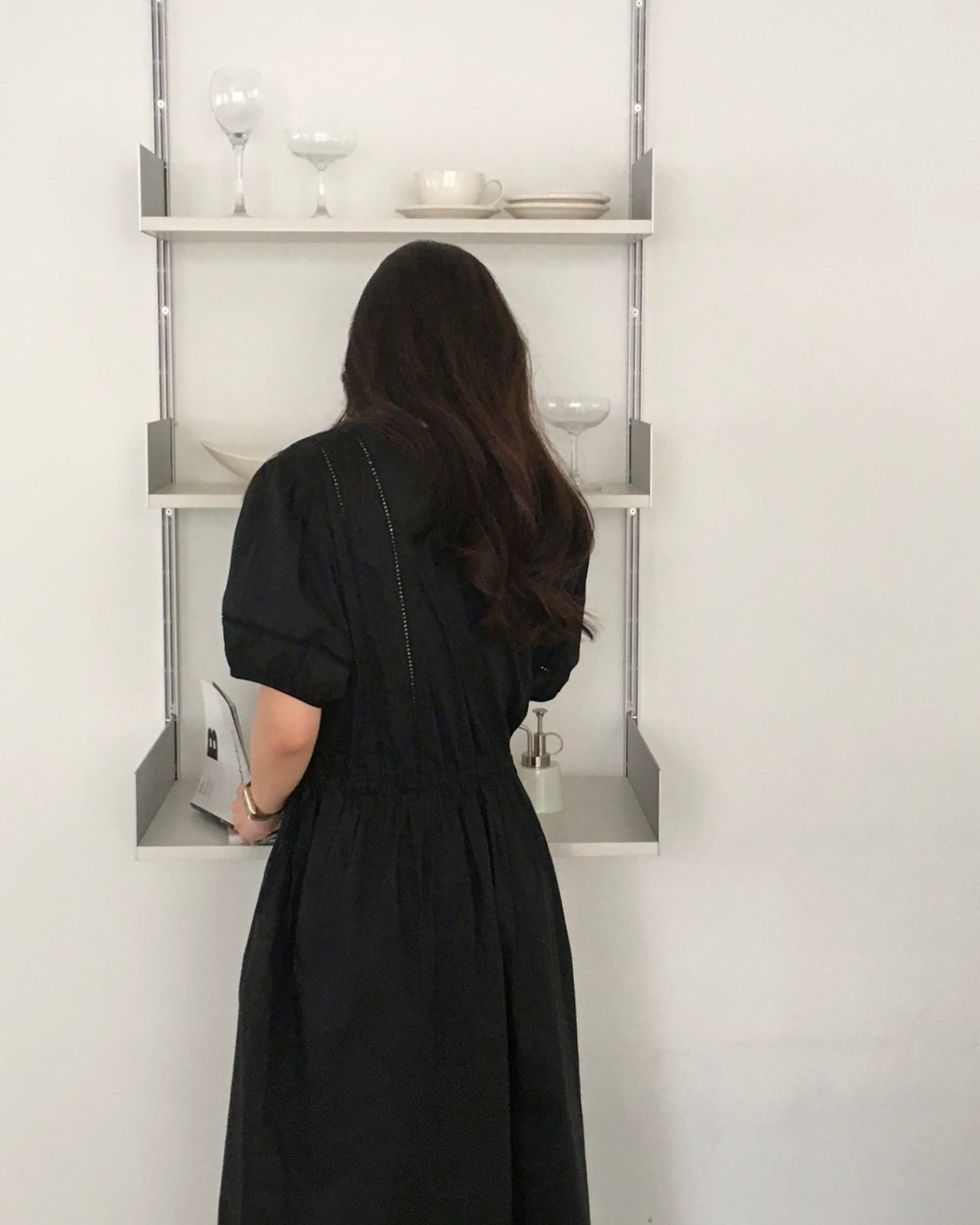 Pintuck Cotton Maxi Dress