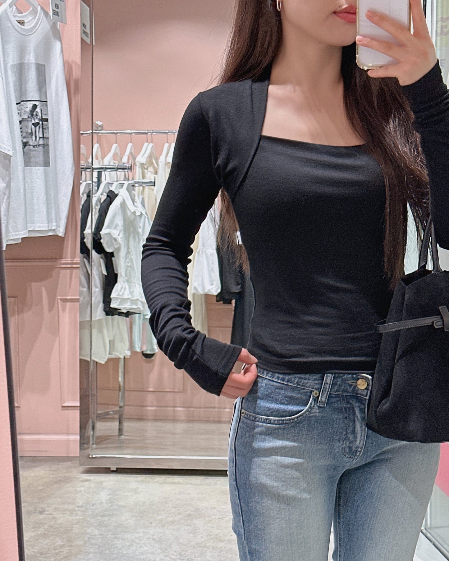 Halter Neck Long Sleeve Top