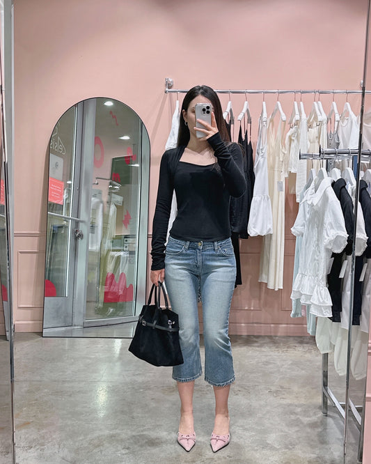 Halter Neck Long Sleeve Top