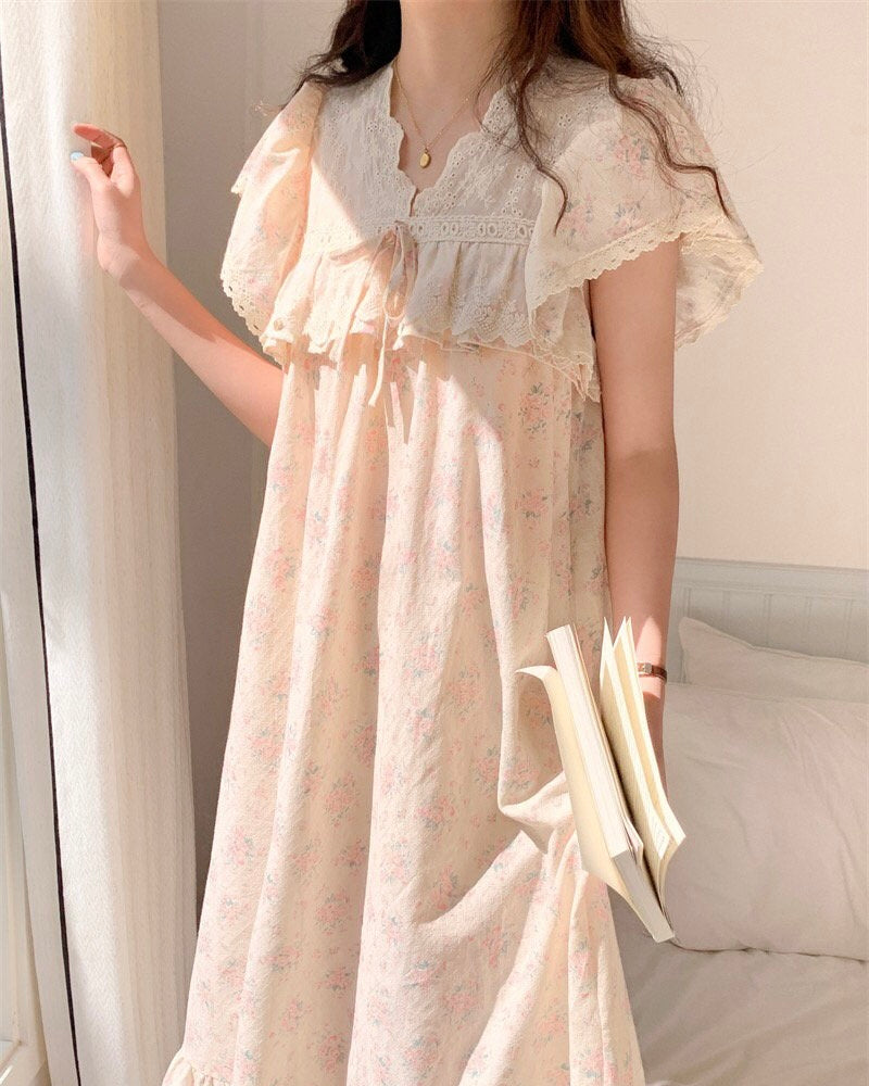 Vintage Floral Lace Nightgown