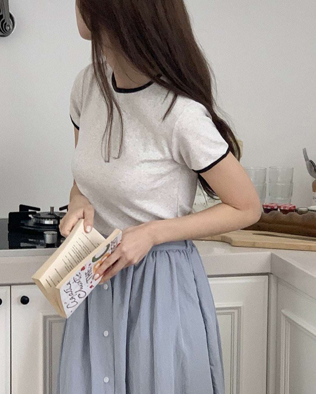 Contrast Trim Ringer Tee