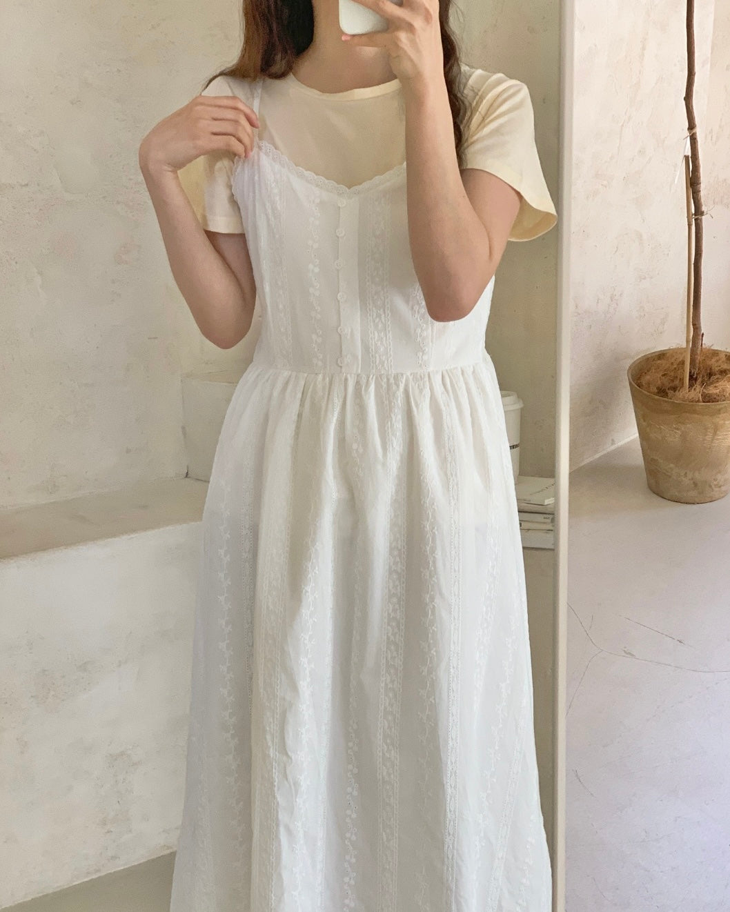 Lace Pintuck Cami Sundress