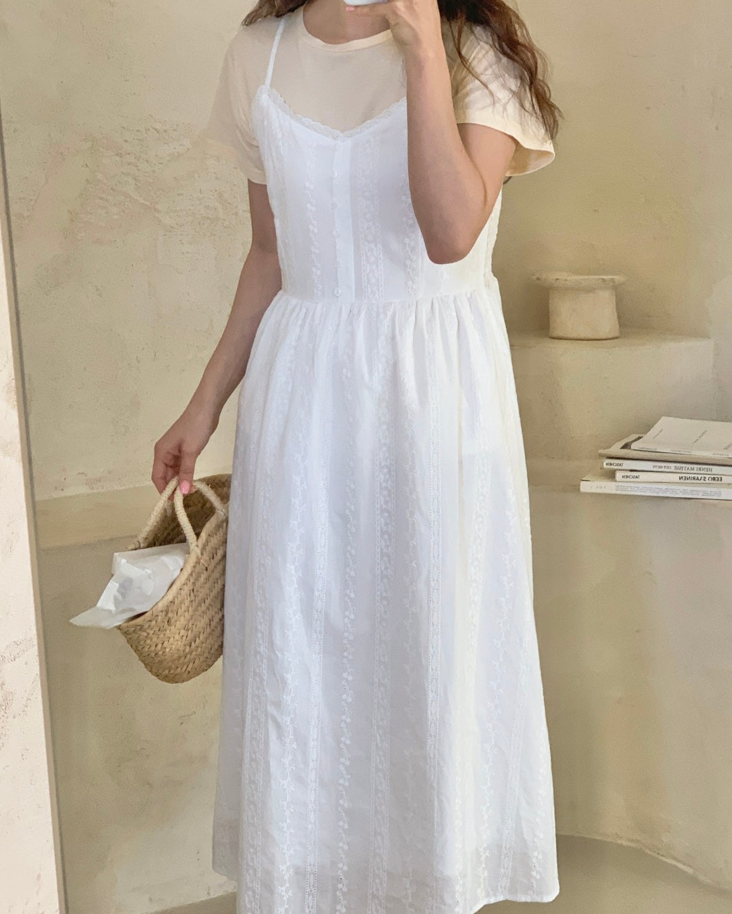 Lace Pintuck Cami Sundress