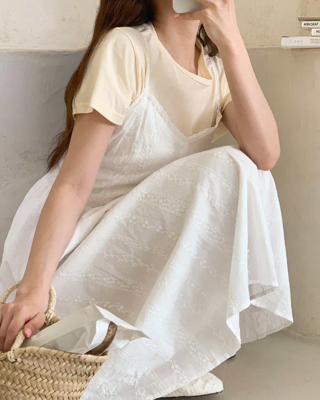 Lace Pintuck Cami Sundress