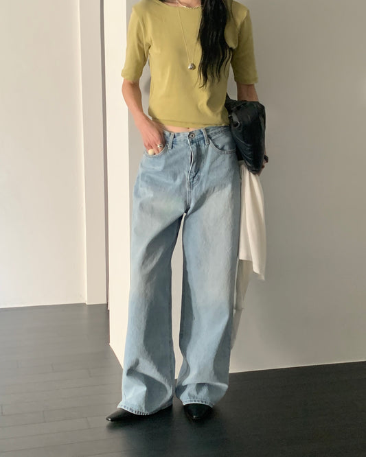 Light Wash Wide Leg Jeans