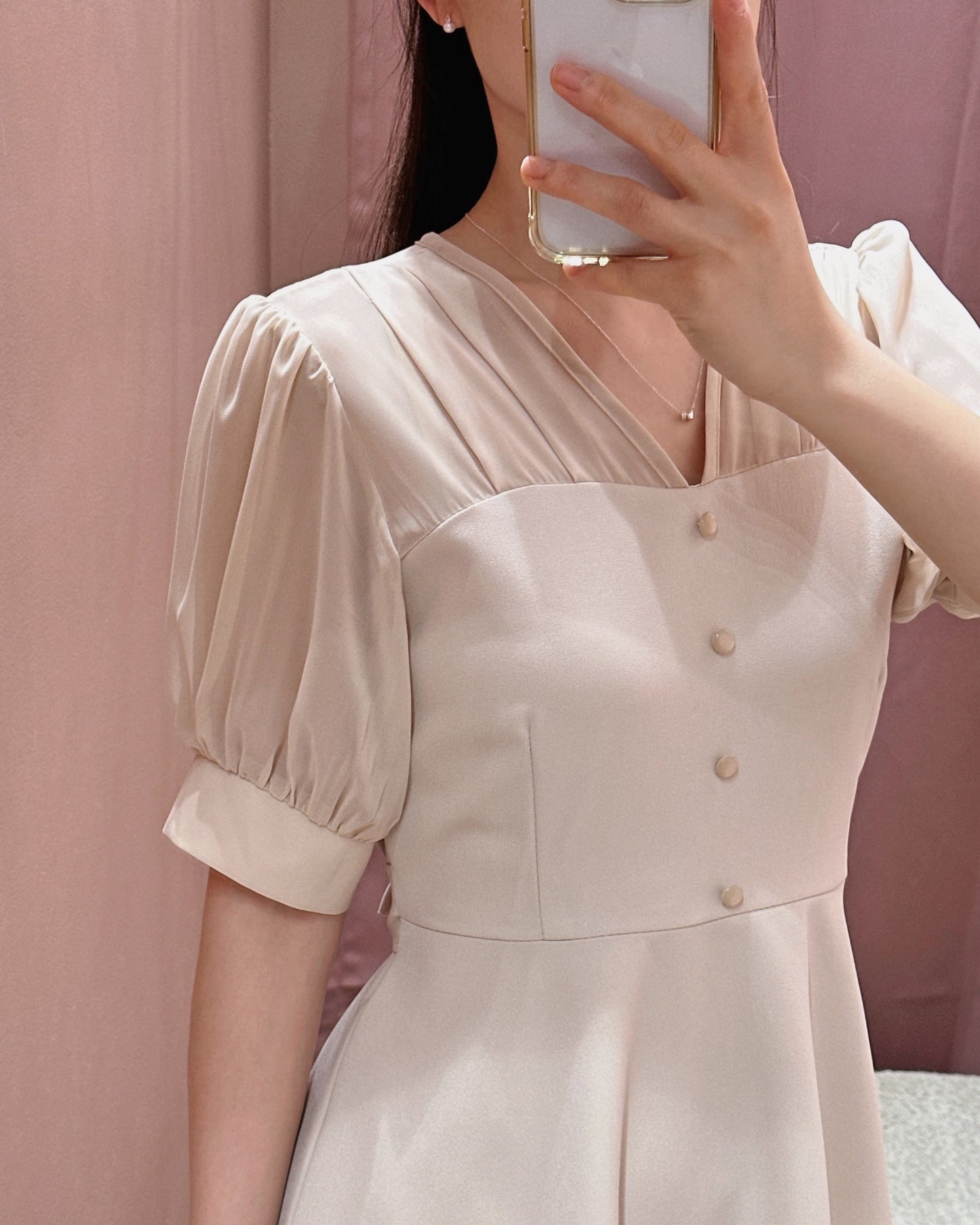 Sheer Puff Sleeve Mini Dress