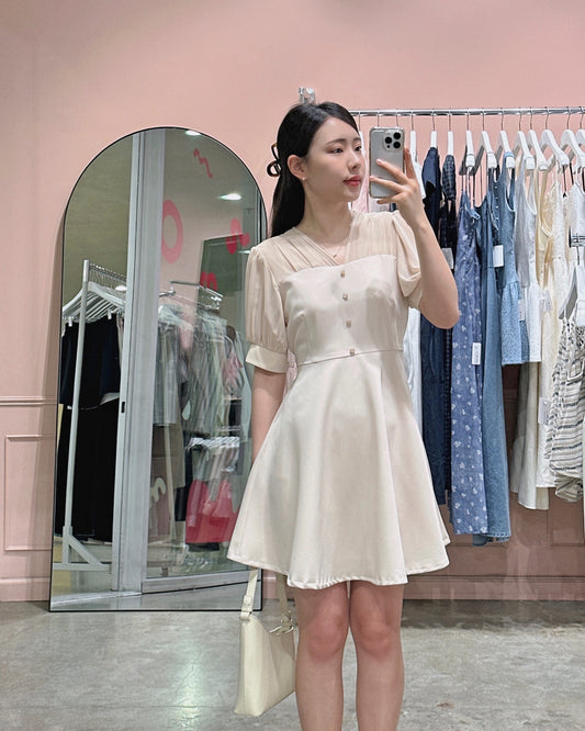 Sheer Puff Sleeve Mini Dress