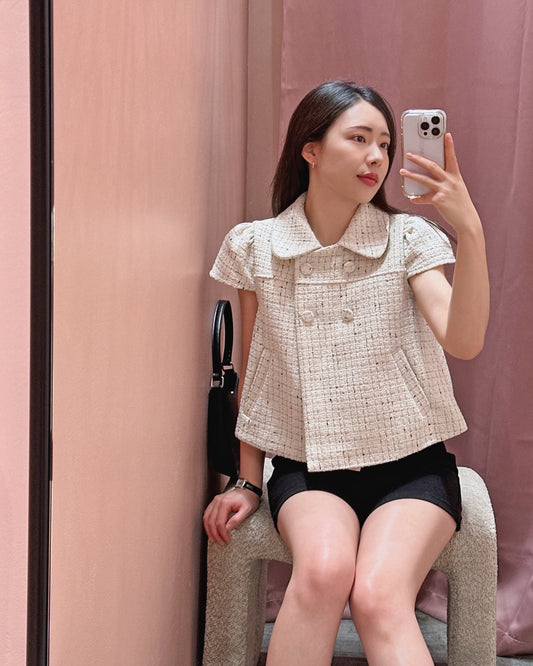 Flared Tweed Crop Jacket