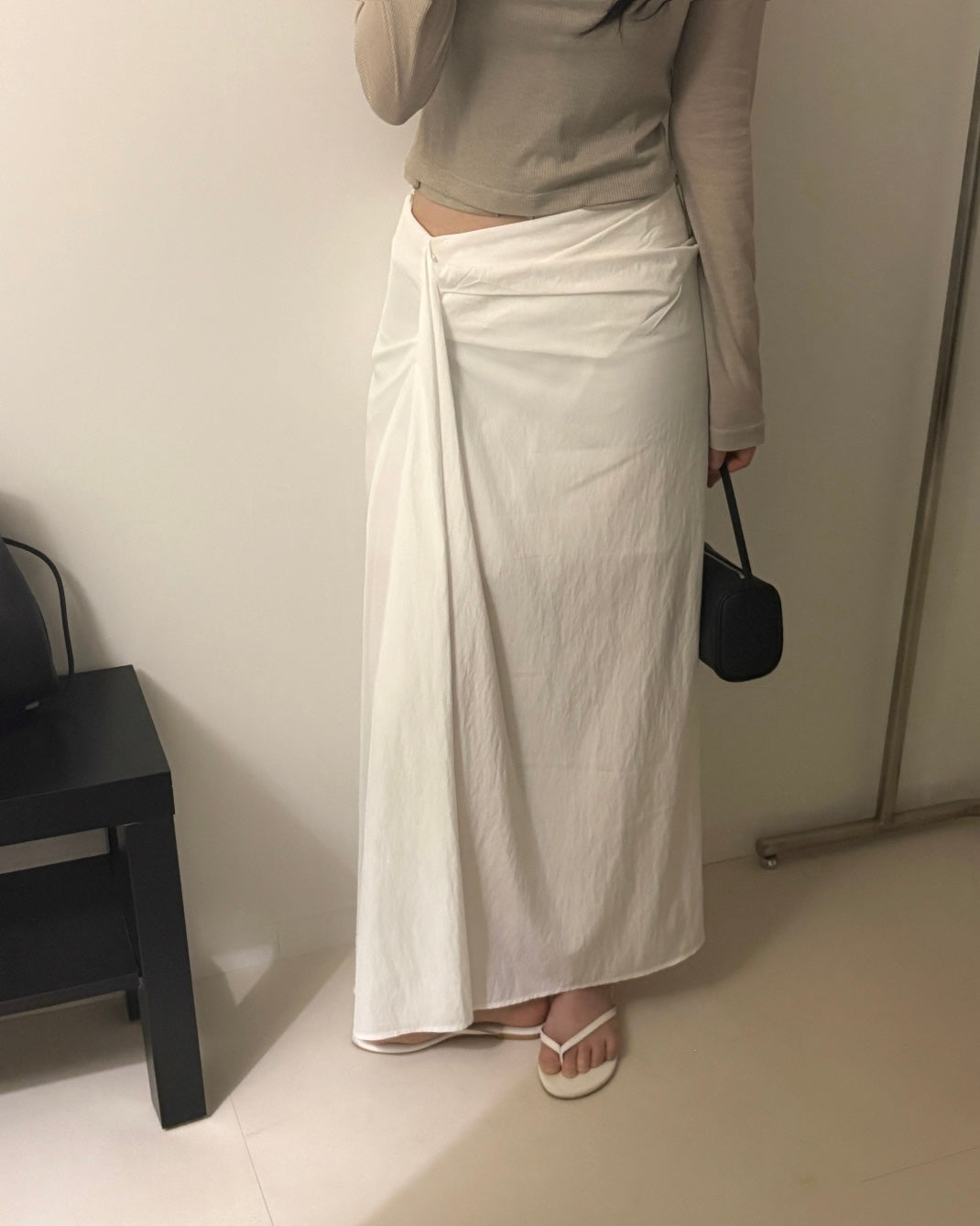 Draped Maxi Skirt