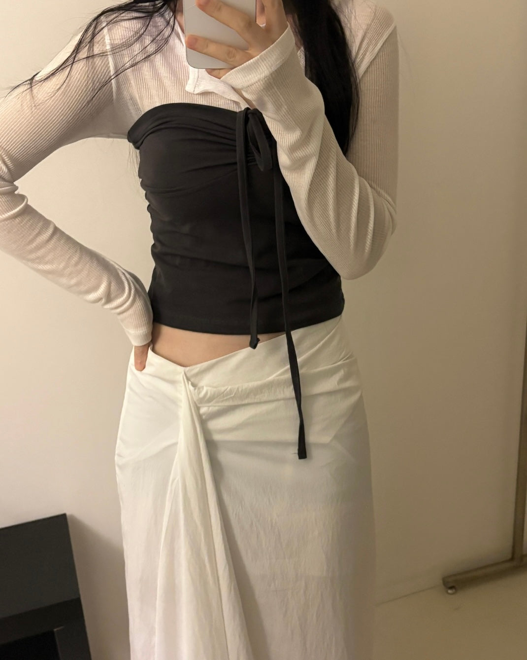 Draped Maxi Skirt
