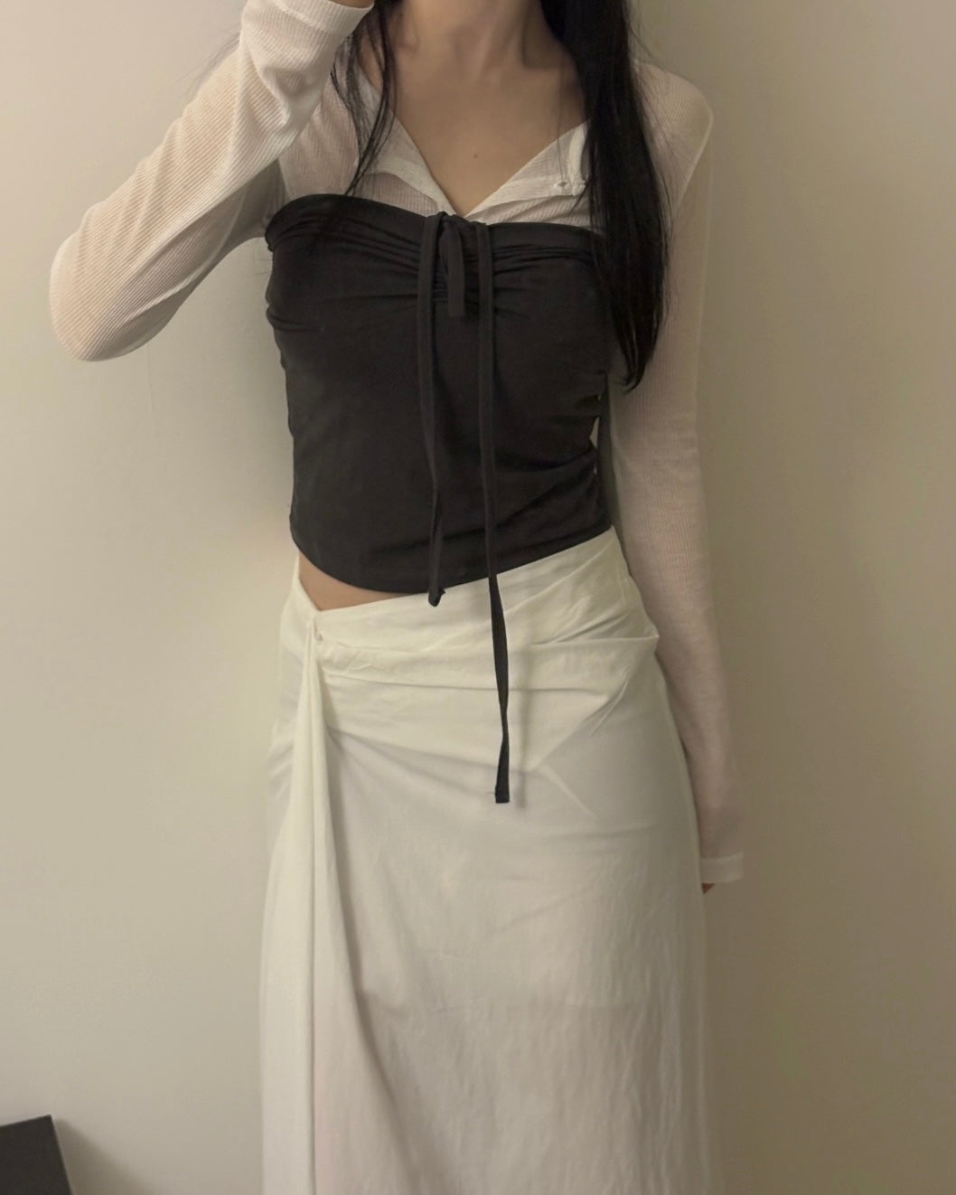 Draped Maxi Skirt