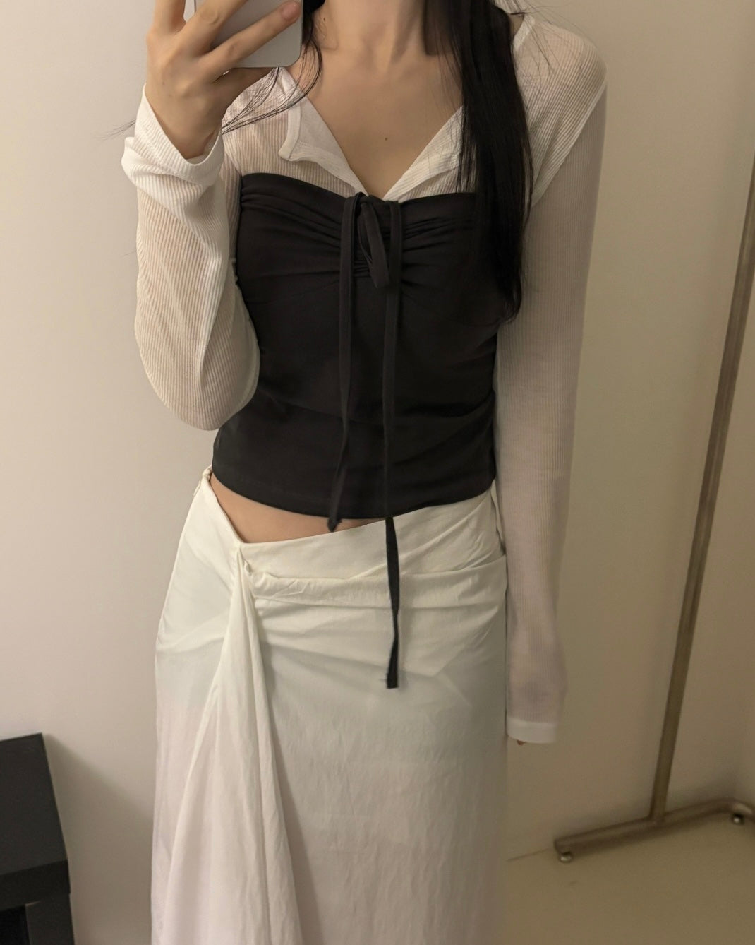 Draped Maxi Skirt
