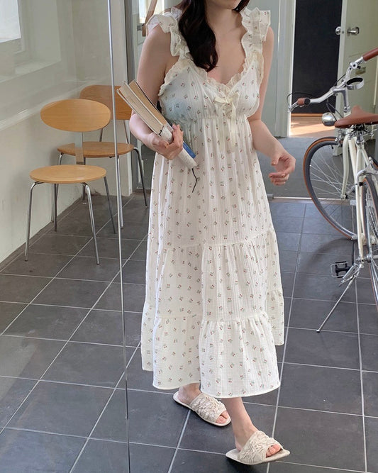 Cherry Ruffle Tiered Night Dress