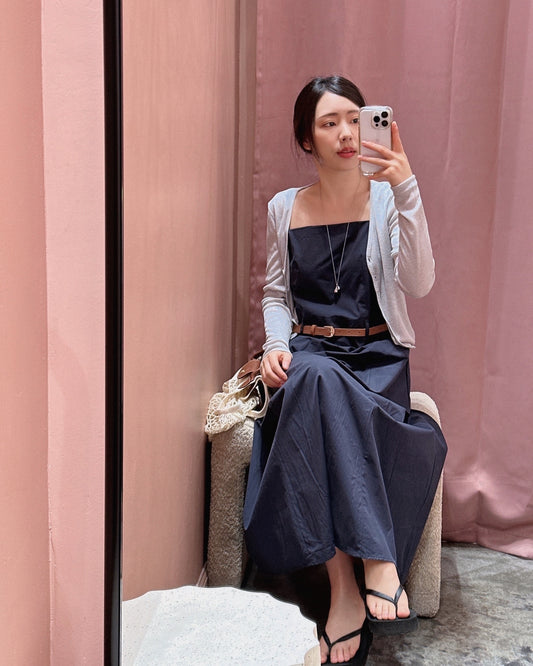 Minimalist Belted Cami Maxi Dress
