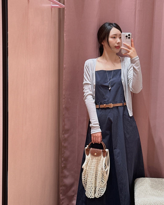 Minimalist Belted Cami Maxi Dress