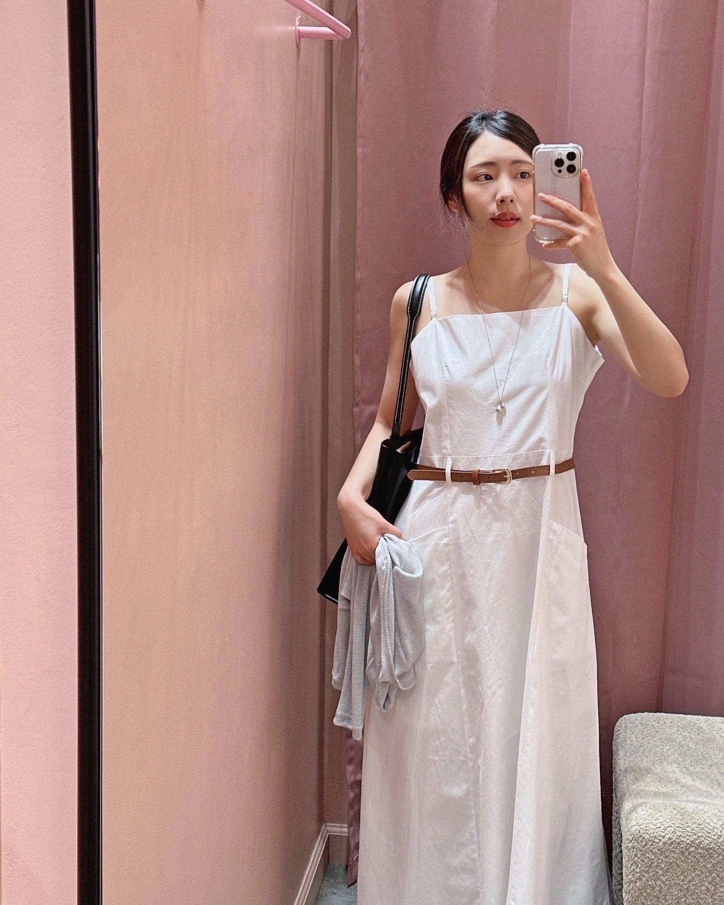 Minimalist Belted Cami Maxi Dress