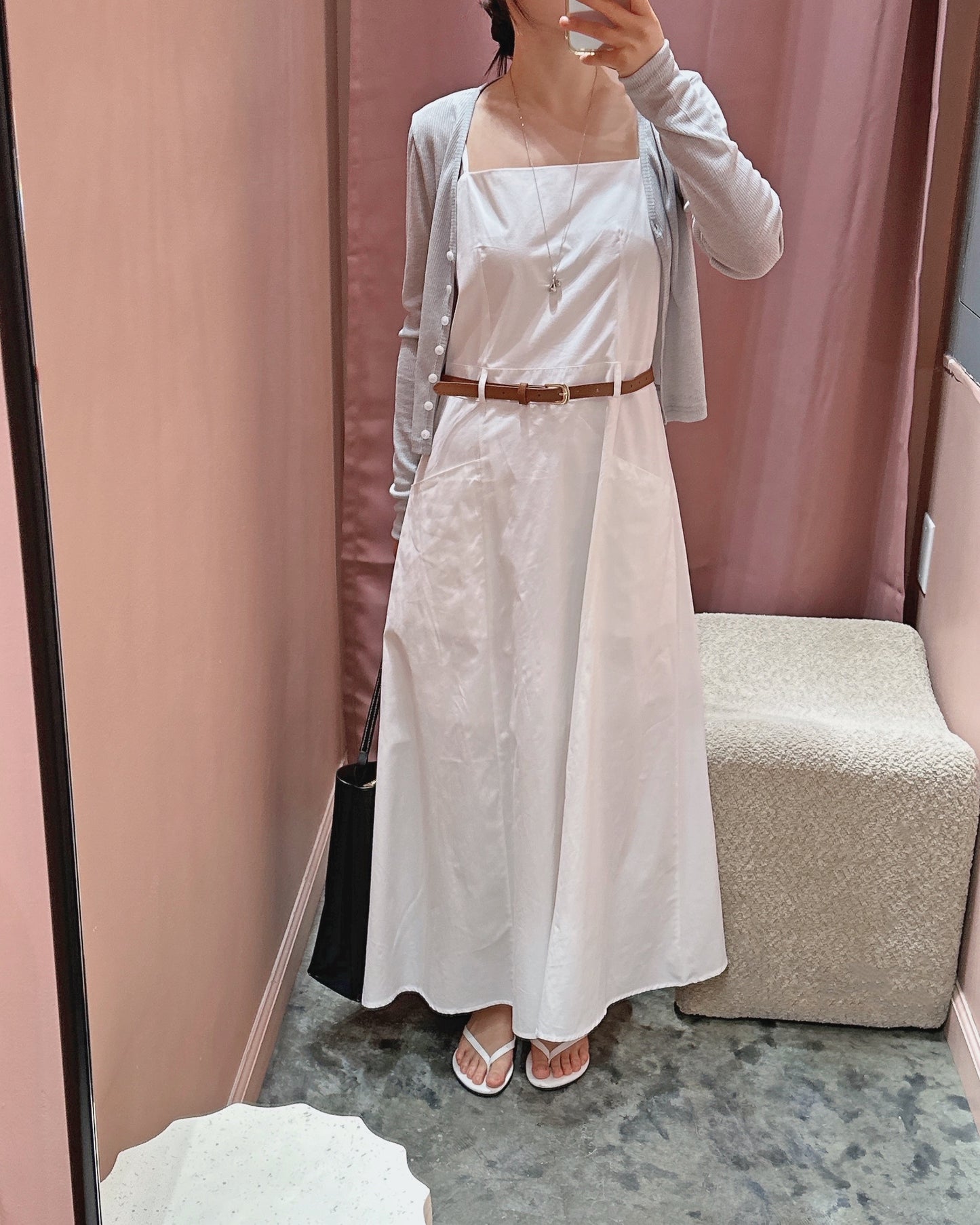 Minimalist Belted Cami Maxi Dress