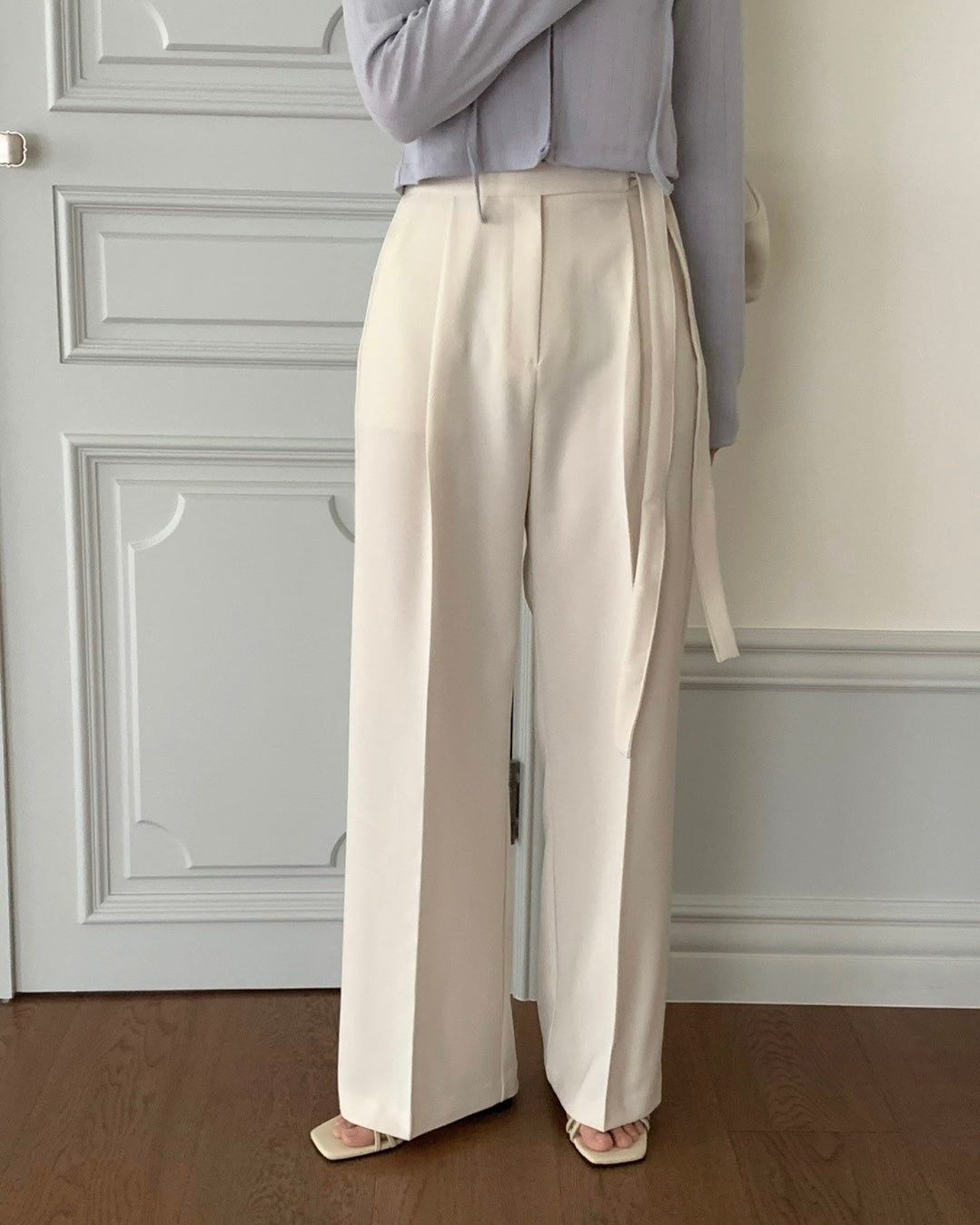 Side Tie Wide Leg Pants
