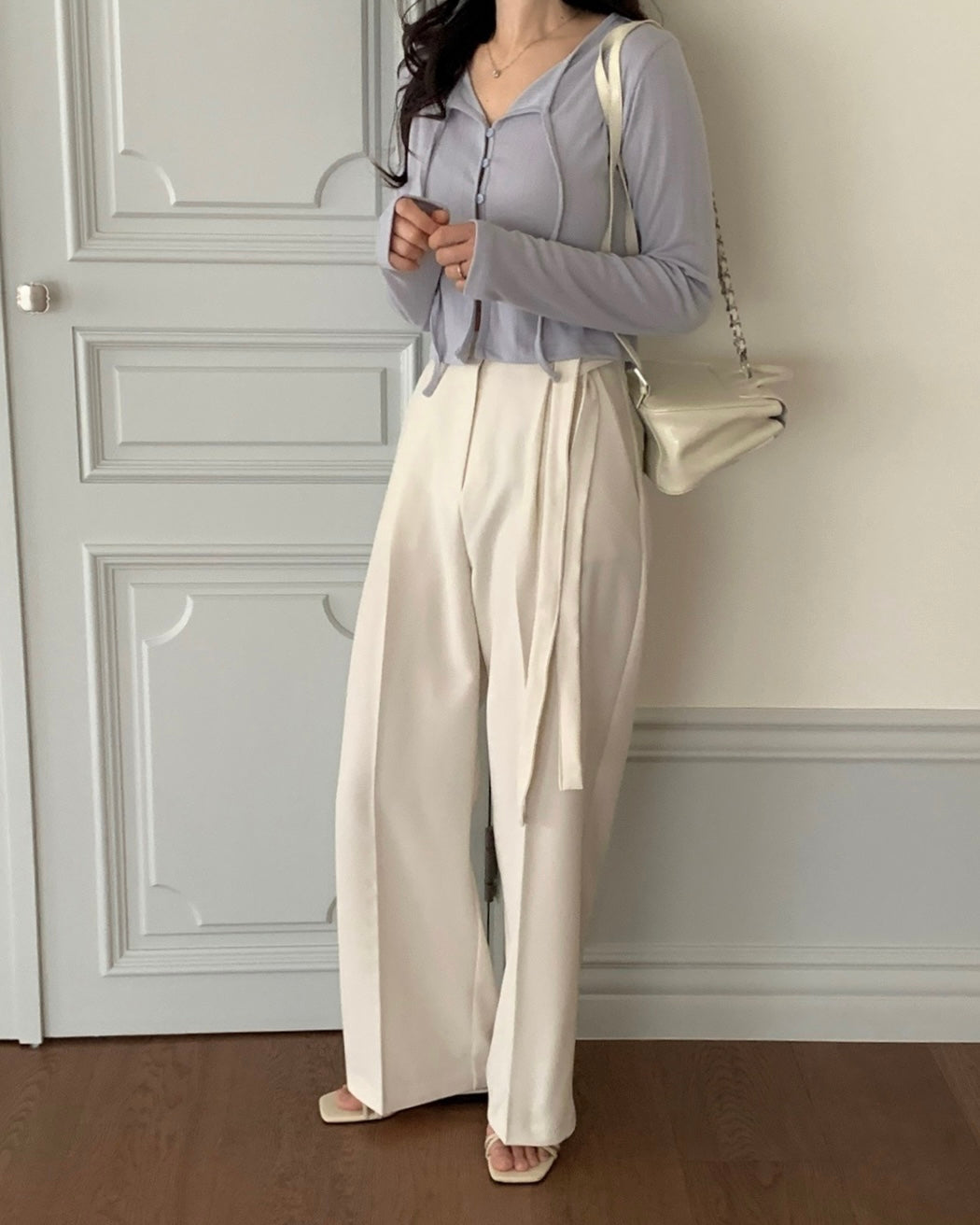 Side Tie Wide Leg Pants