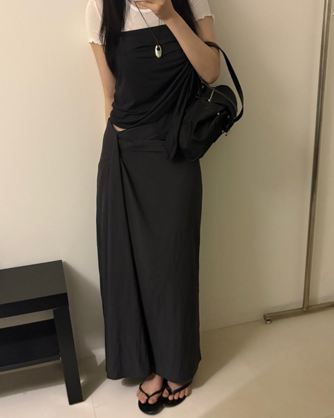 Draped Maxi Skirt
