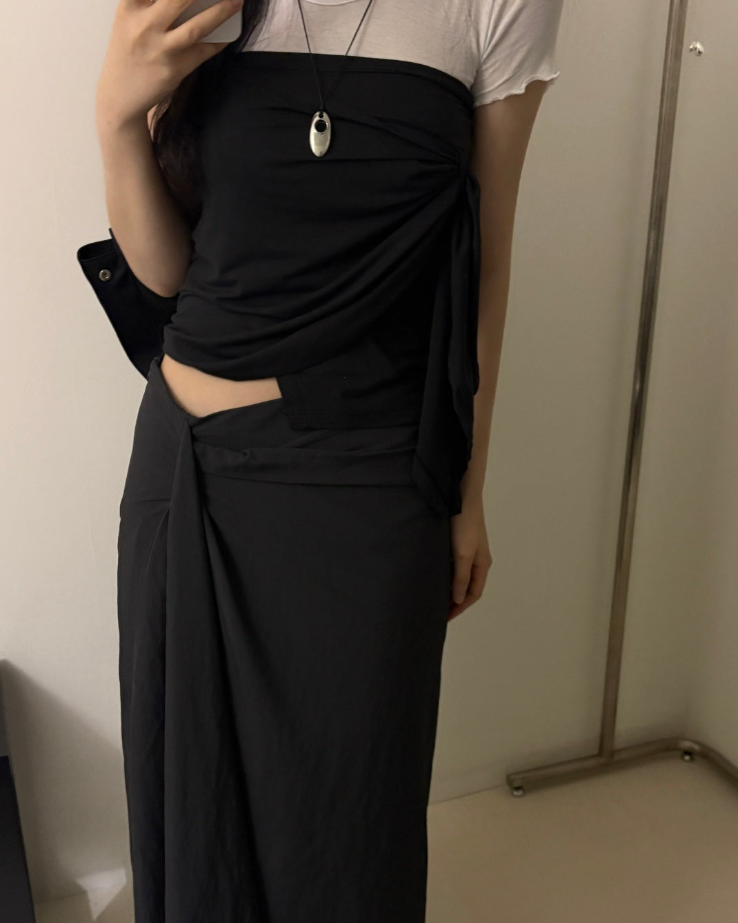 Draped Maxi Skirt