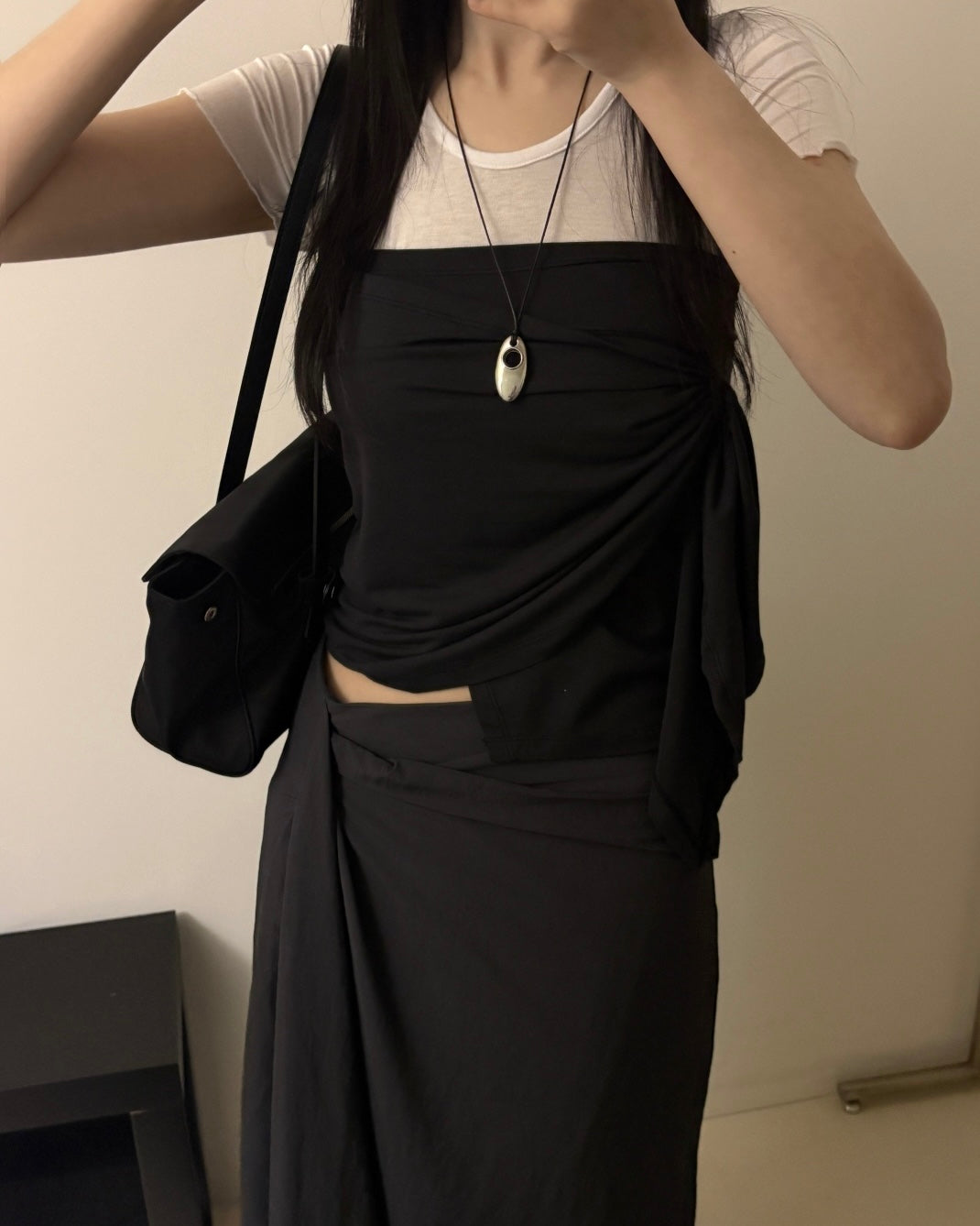 Draped Maxi Skirt