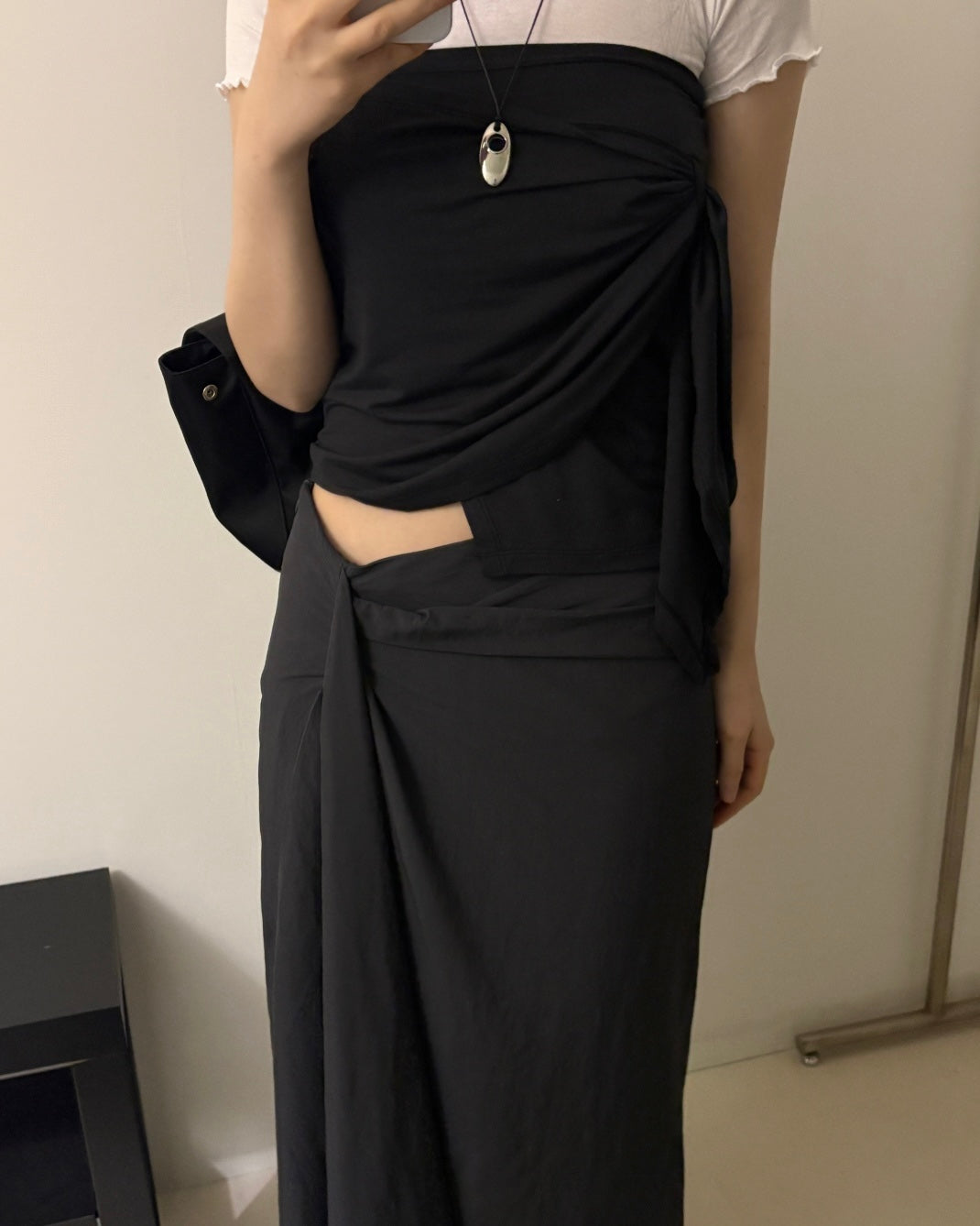 Draped Maxi Skirt