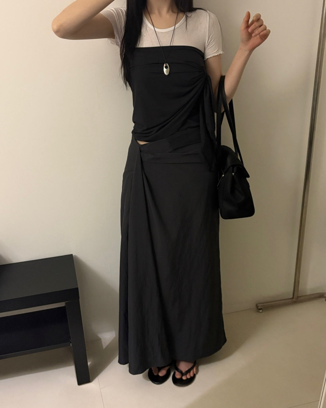 Draped Maxi Skirt