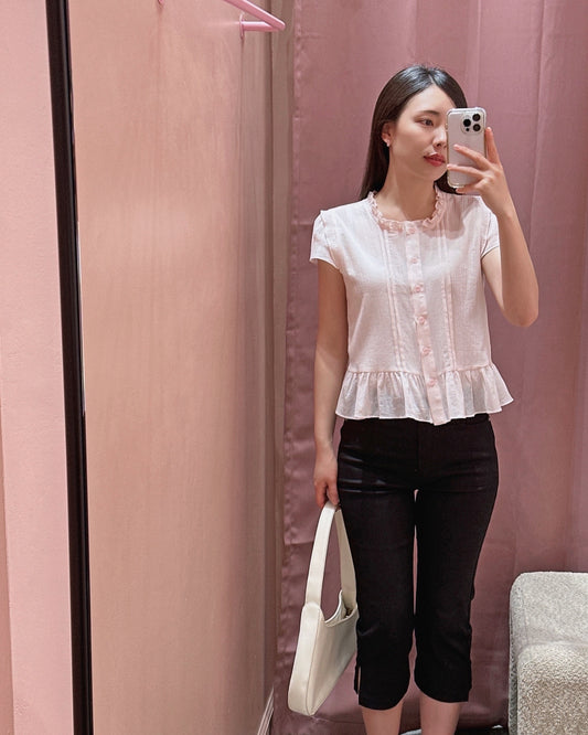 Sheer Peplum Blouse